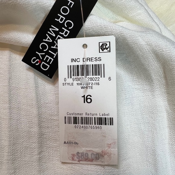 NWT Women's INC Cream Maxi Halter Dress Size 16 - Picture 8 of 12